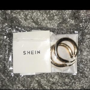 SOLD // Shein Cuff Hoop Earrings: Gold and Silver
